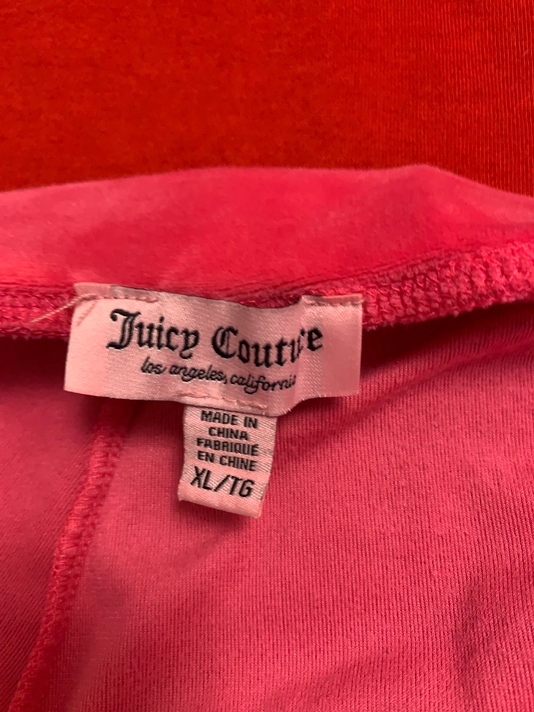Juicy Couture Velour Pants XL/TG Pink Rhinestone Logo - photo 3