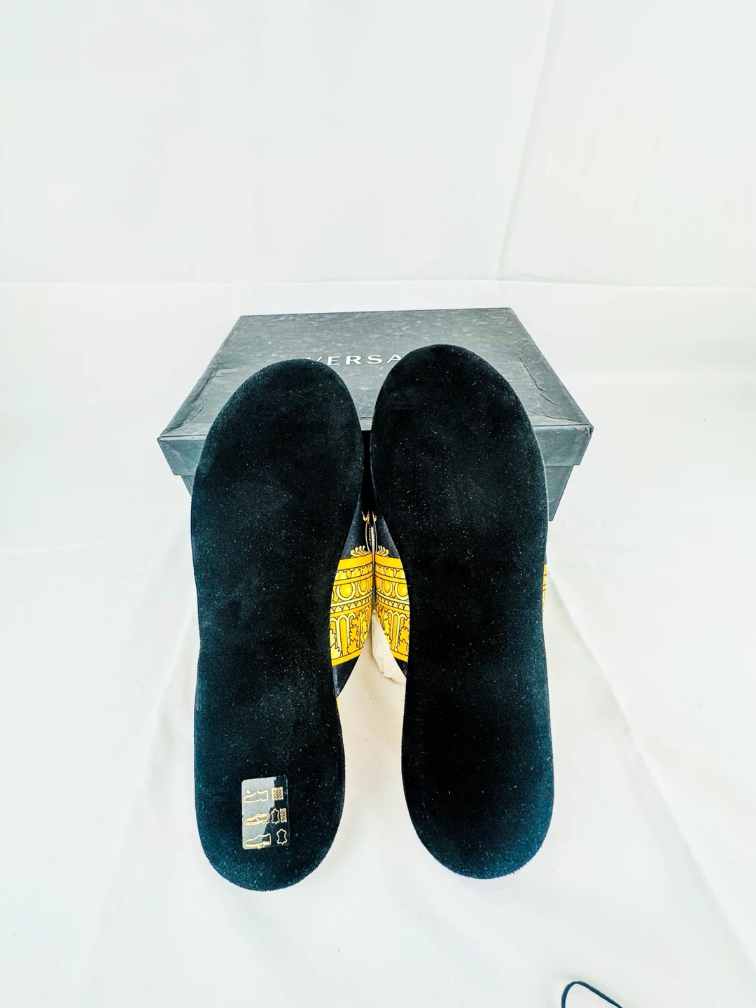 Versace Medusa Print Slip-On Slippers - Black/Gold - photo 4