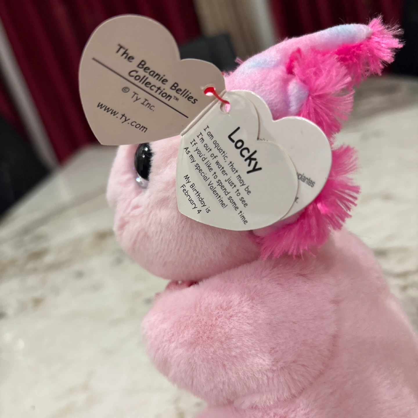 Beanie Babies Locky Pink Axolotl Plush - photo 3