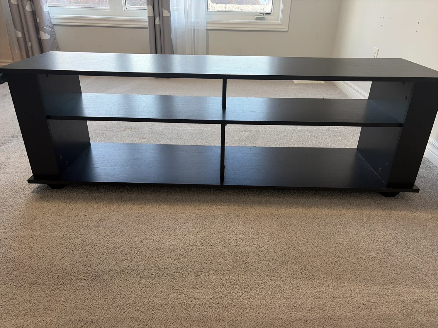Black TV Stand with Shelves