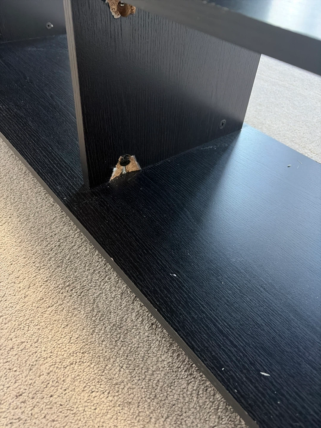 Black TV Stand with Shelves - photo 5