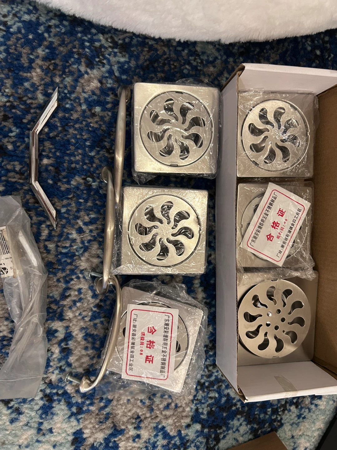 New Stainless Steel Floor Drains (Set of 5)
