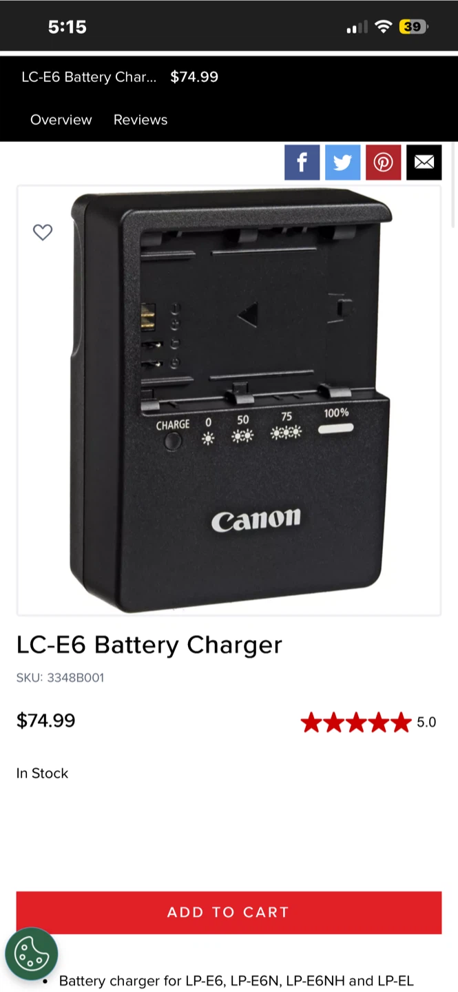 Canon LC-E6 Battery Charger - photo 4