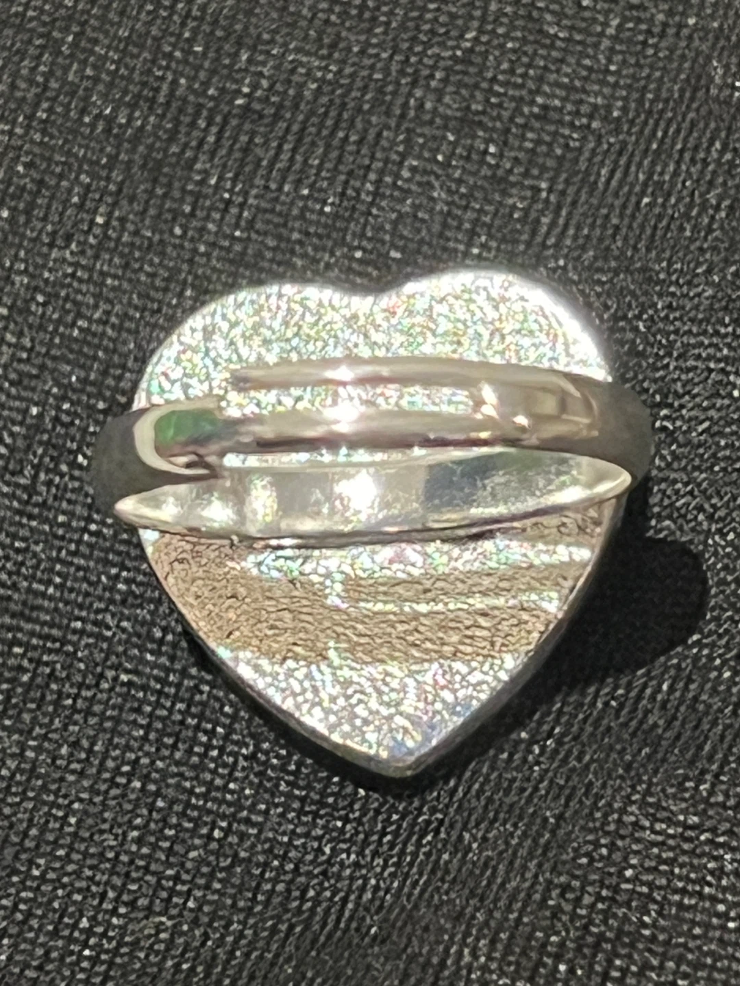 Heart Shaped Ring with Pink Stone and adjustable band - photo 3