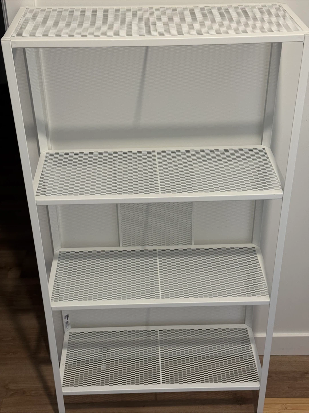 White 4-Tier Metal Shelf Unit