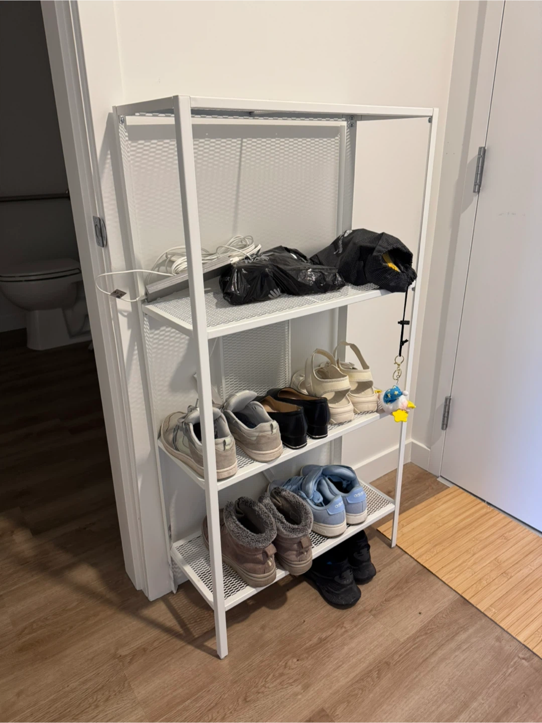 White 4-Tier Metal Shelf Unit - photo 2