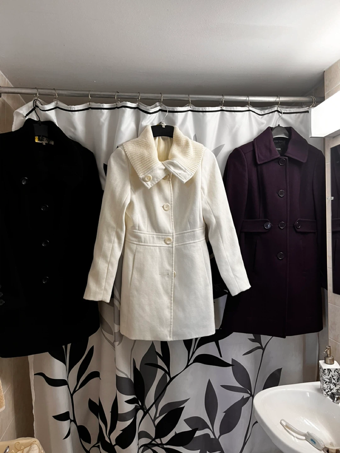 Black Wool Blend Coat - photo 5