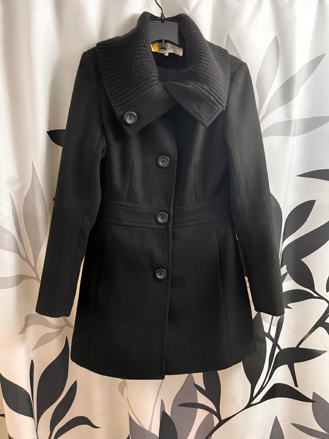 Black Wool Blend Coat