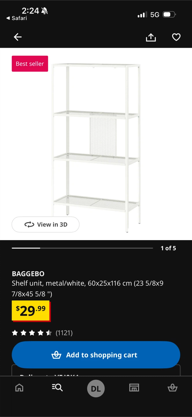 White 4-Tier Metal Shelf Unit - photo 3
