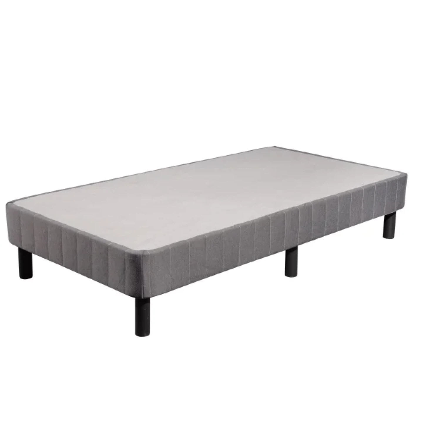 Grey Upholstered Box Spring Bed Frame