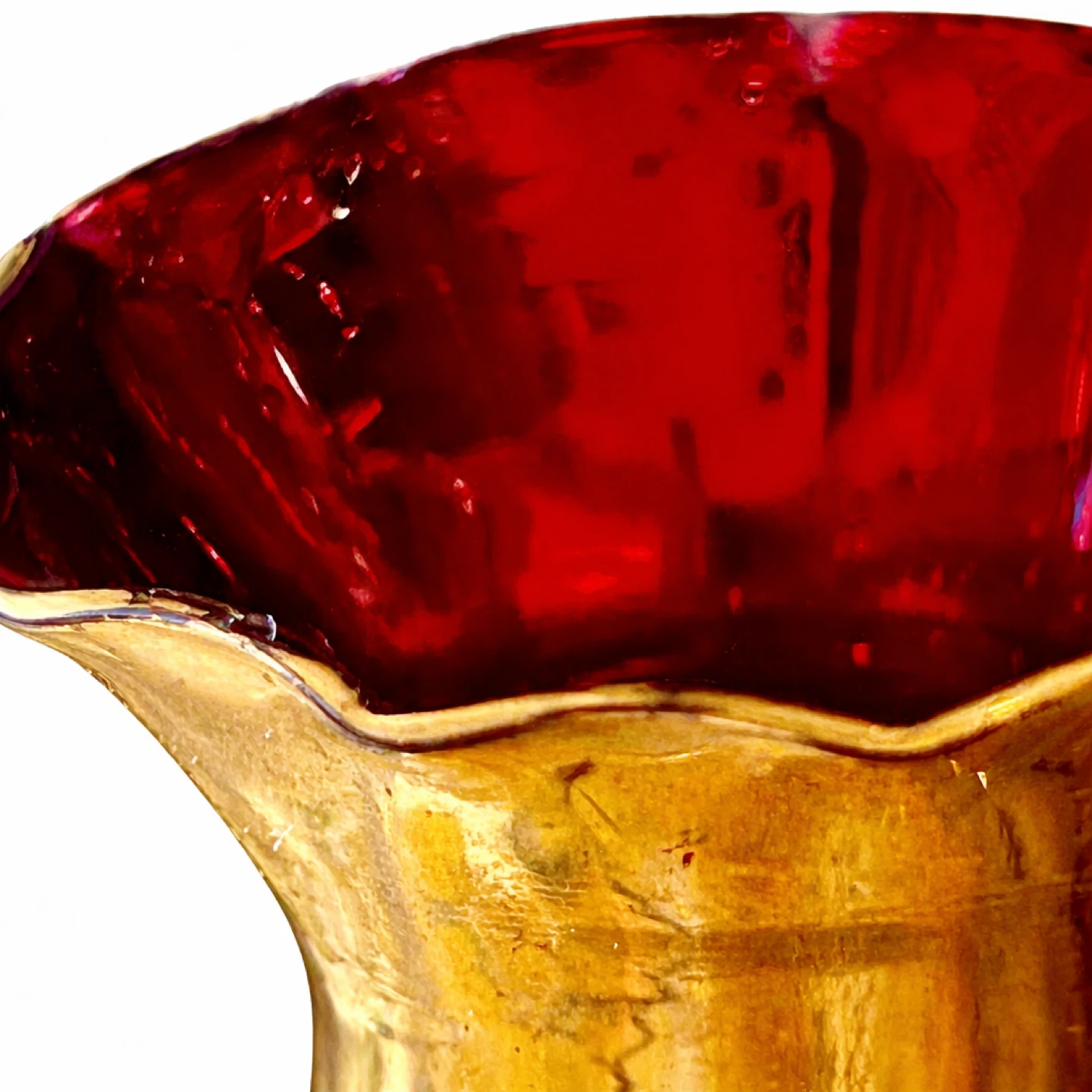Bohemian Gilt & Ruby Miniature Vase, Mid-20th Century - photo 5
