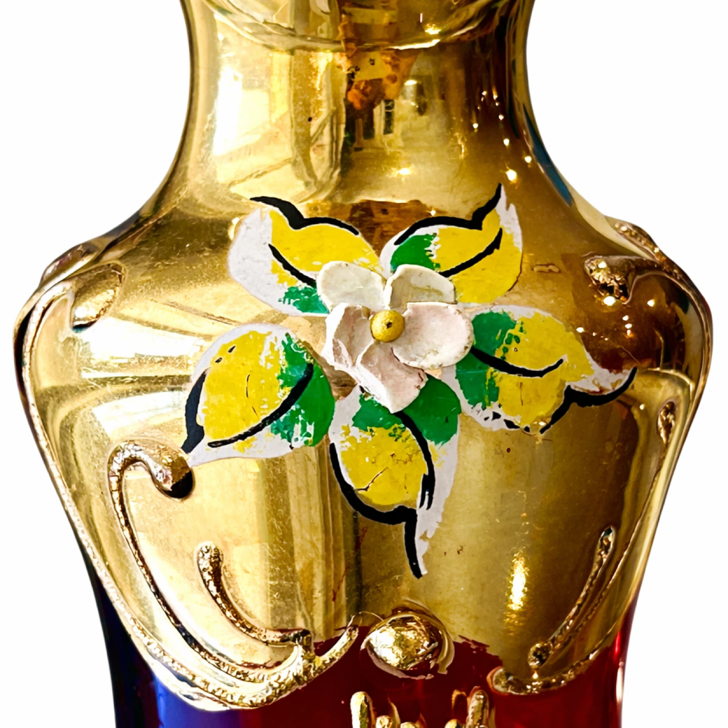 Bohemian Gilt & Ruby Miniature Vase, Mid-20th Century - photo 3