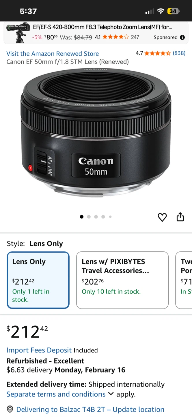 Canon EF 50mm f/1.8 STM Lens - photo 3