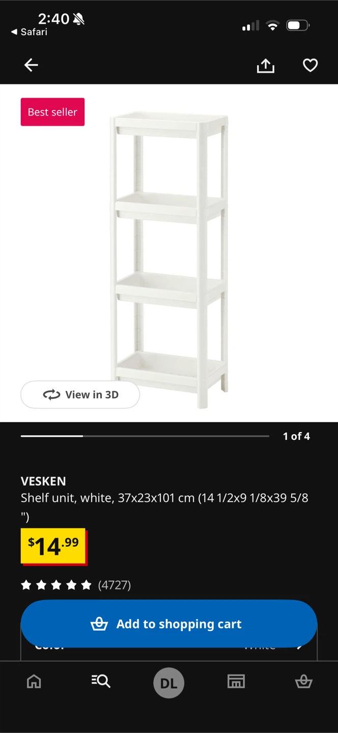 IKEA VESKEN Shelf Unit - White - photo 3