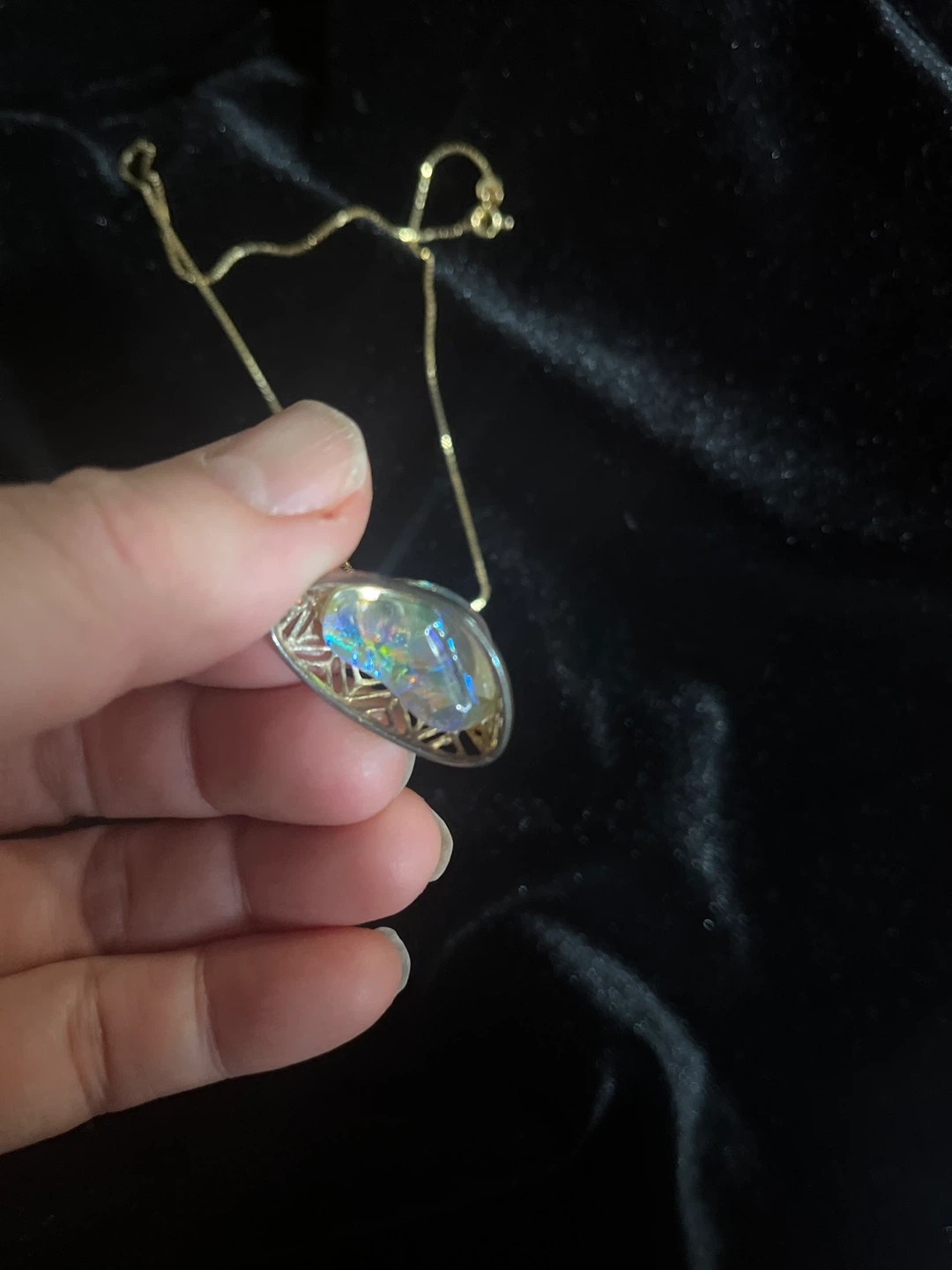 Handmade Opal-Effect Glass Necklace  🏆 - photo 2