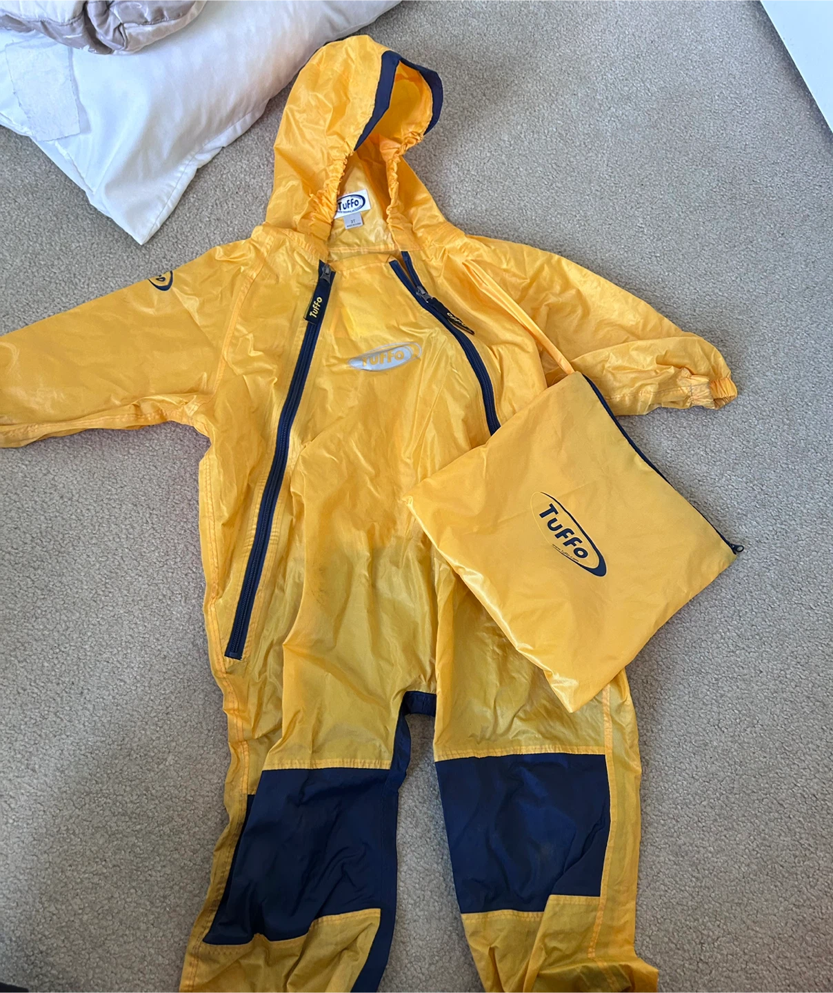 Tuffo Yellow Rain Suit with Bag - Size 3T