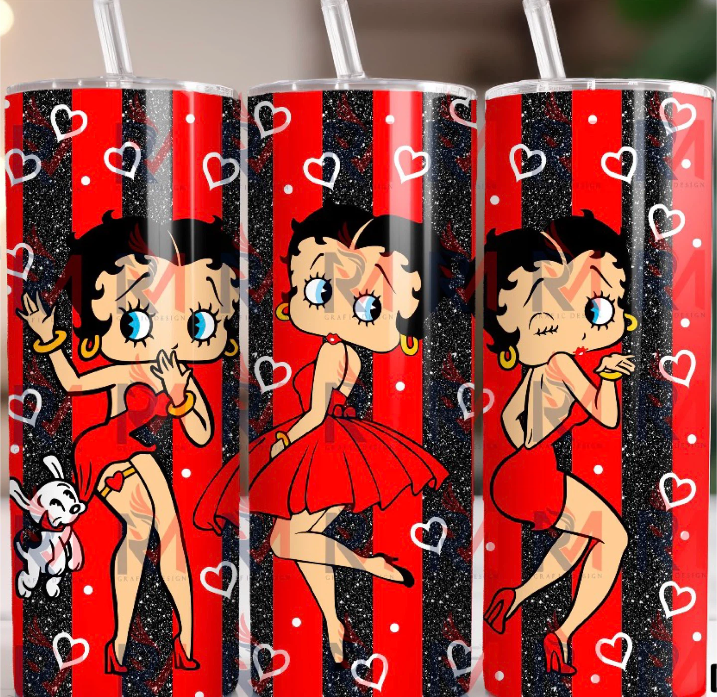 Betty Boop Tumbler with Straw