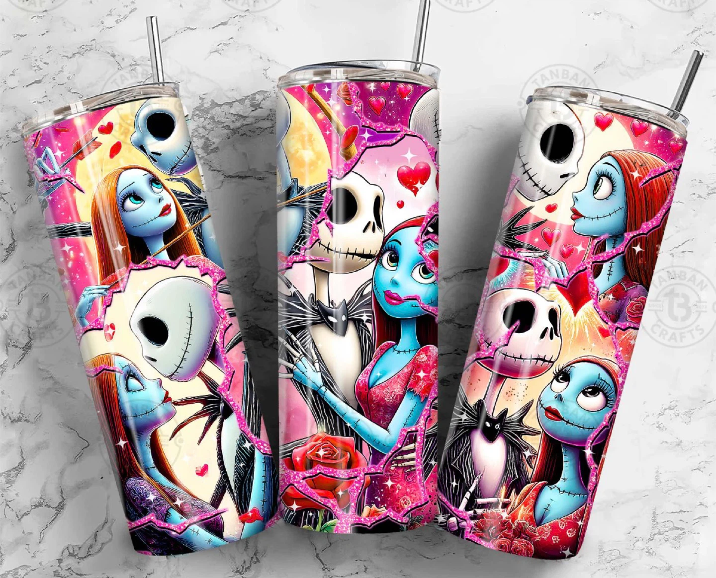 Nightmare Before Christmas Jack & Sally Tumbler