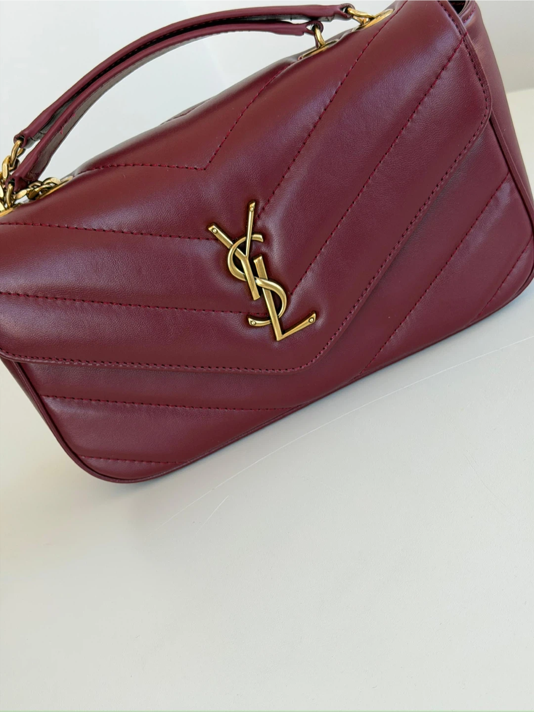 Saint Laurent Paris Leather Shoulder Bag - Burgundy - photo 2