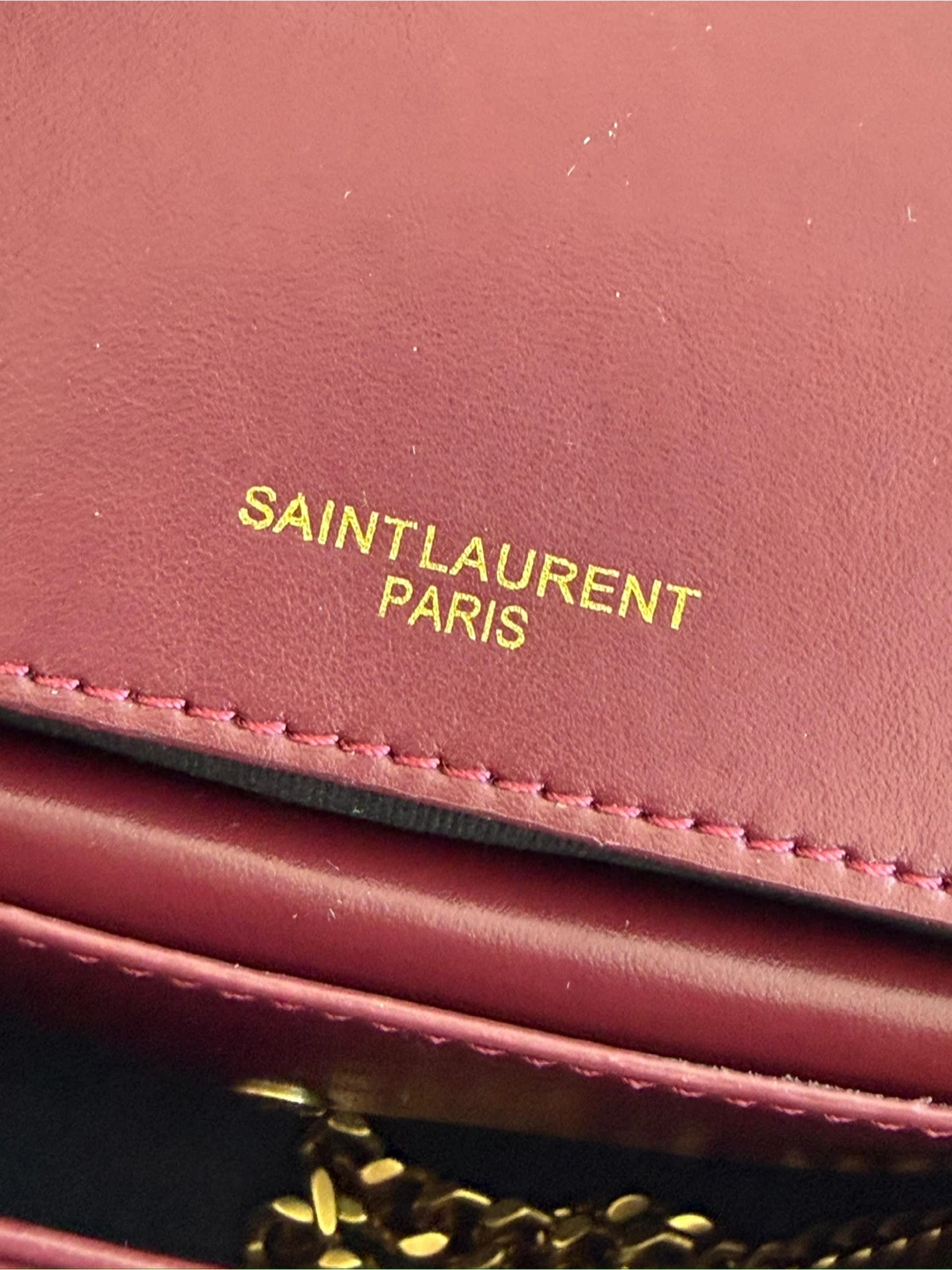 Saint Laurent Paris Leather Shoulder Bag - Burgundy - photo 5