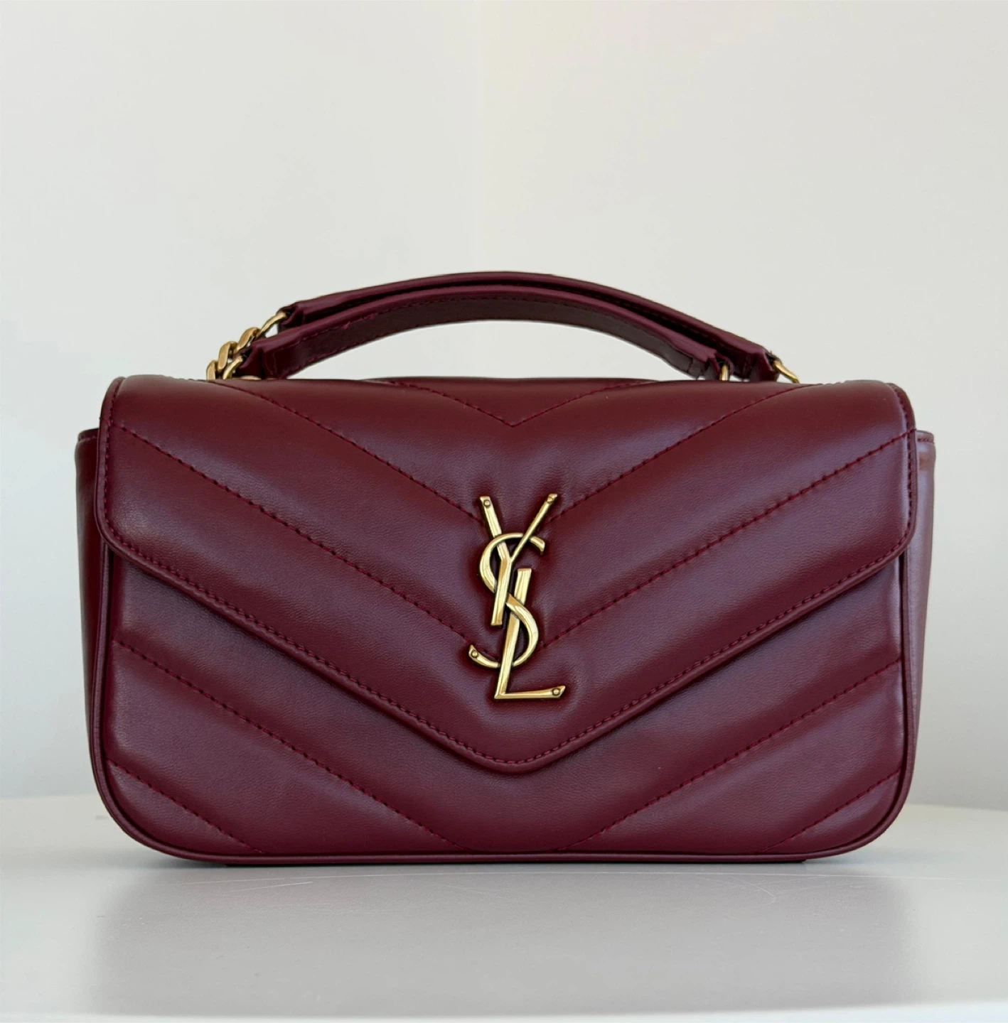 Saint Laurent Paris Leather Shoulder Bag - Burgundy