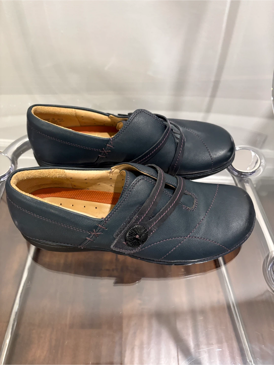 Clarks Artisan Comfort Esma Blue Leather Shoes Size 7 M - photo 2