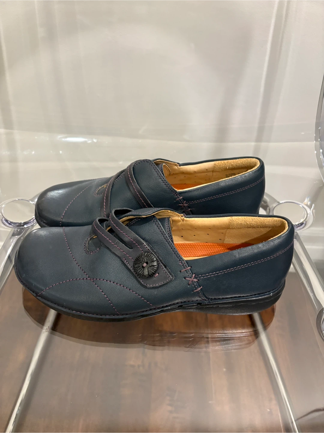 Clarks Artisan Comfort Esma Blue Leather Shoes Size 7 M - photo 4
