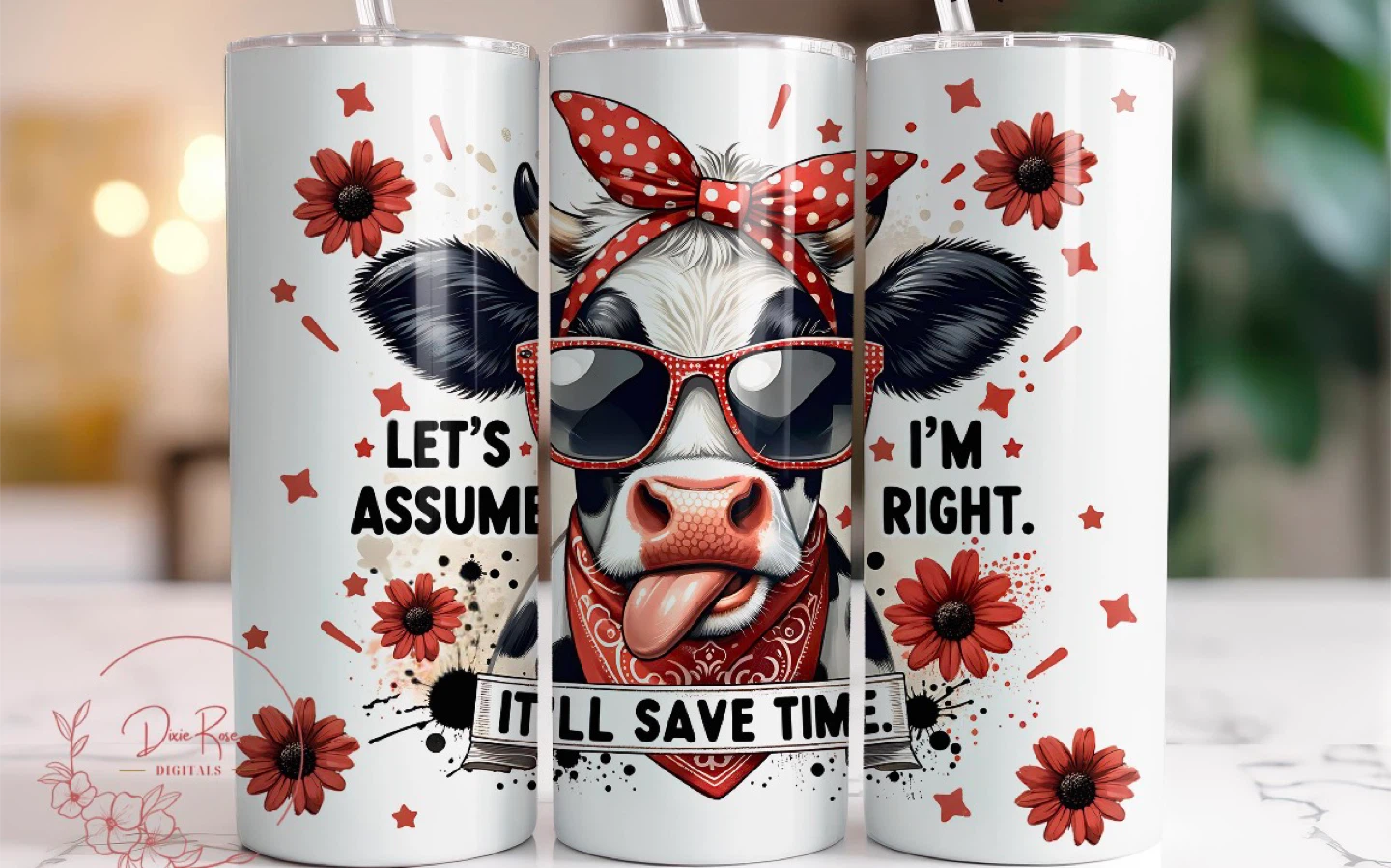 Funny Cow Tumbler - Let's Assume I'm Right