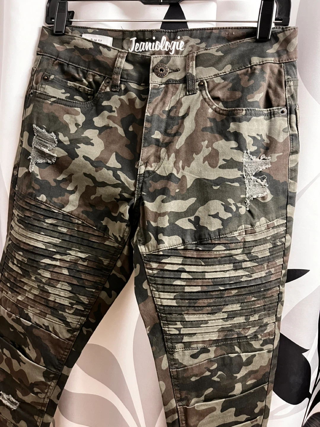 Jeanielogie Camo Slim Fit Moto Jeans Size 28 - photo 3