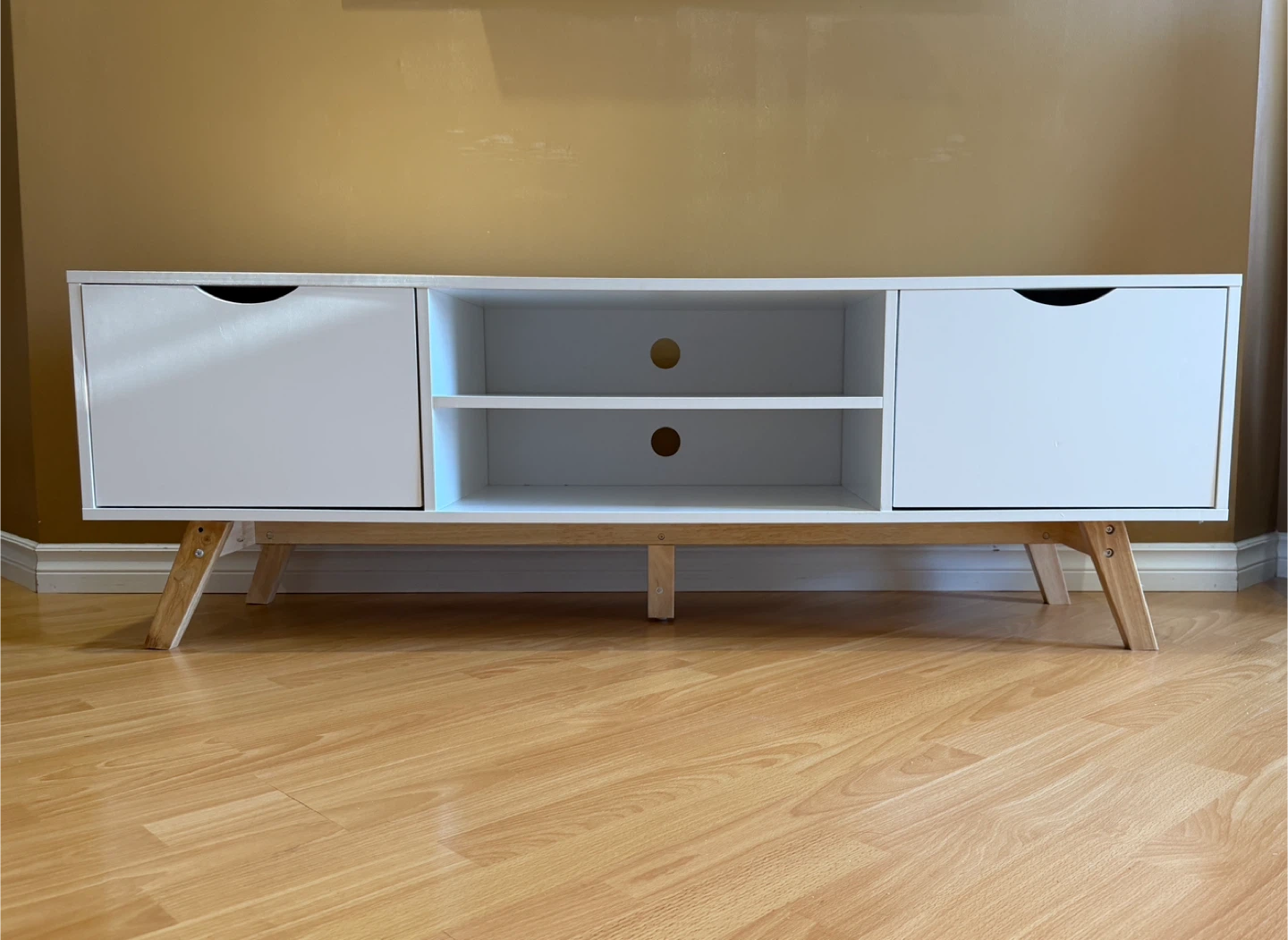 White Media Console with Storage | TV Stand