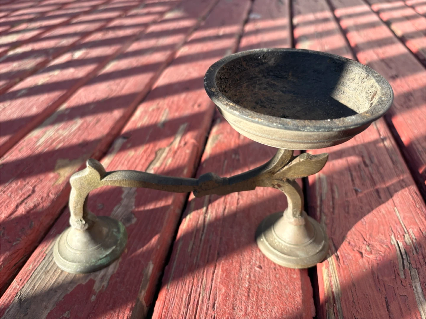 Antique Brass Candlestick Holder Aarti Diya