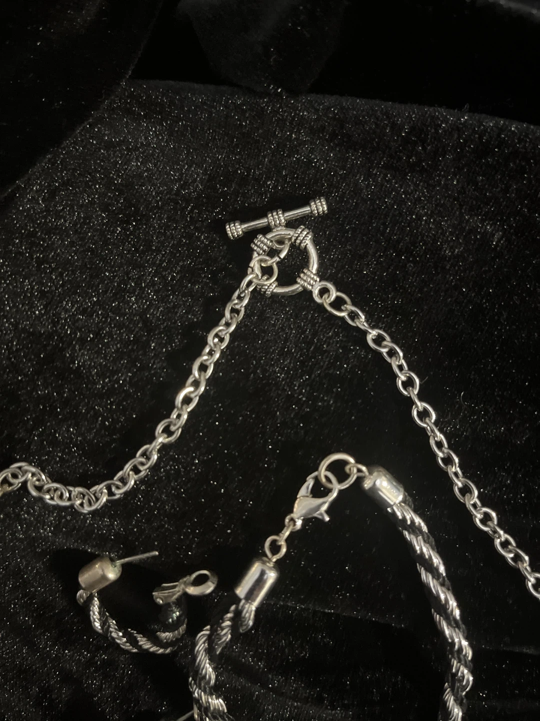 Twisted Chain Necklace, Bracelet, and Earrings Set 🏆 - photo 2