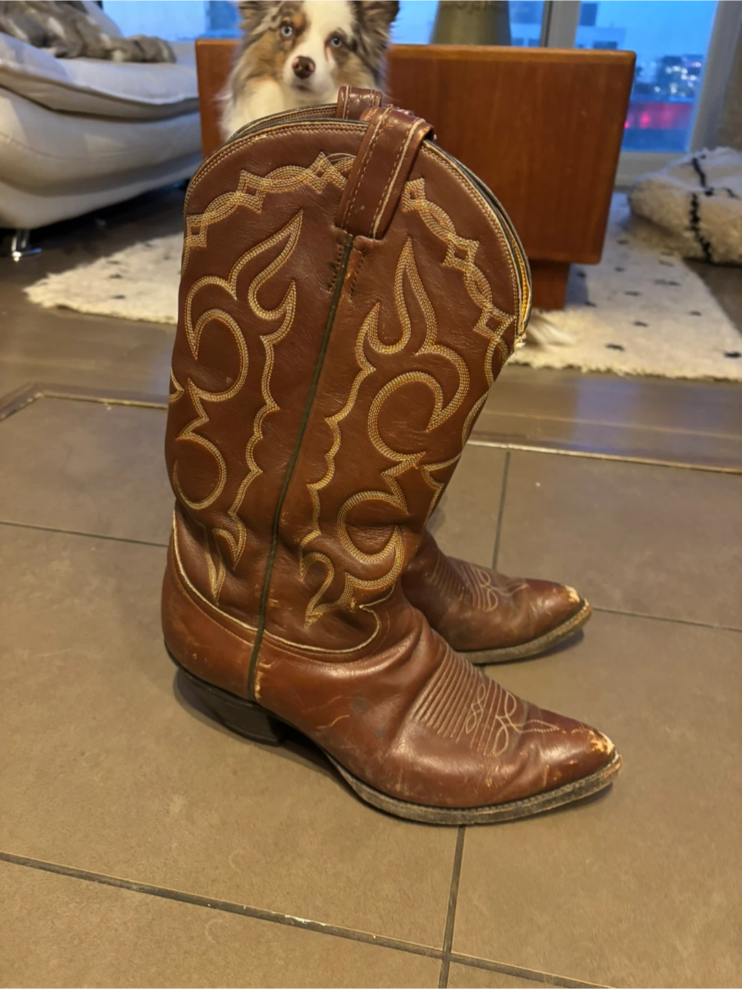 Brown Leather Cowboy Boots