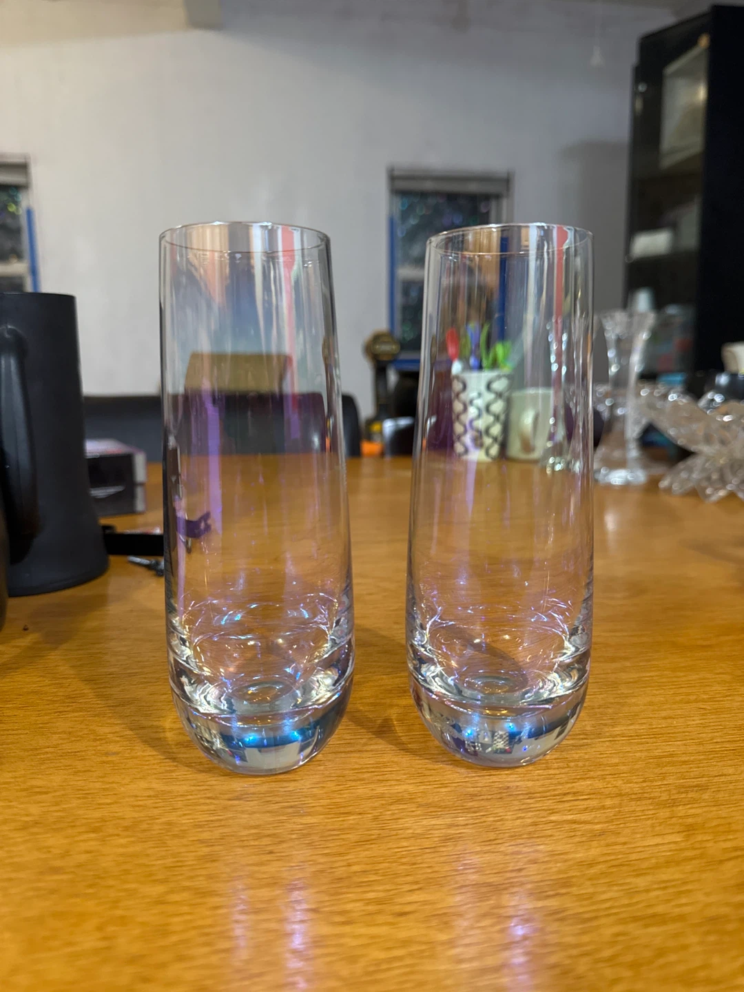 Set of 2 Iridescent Tall Glasses