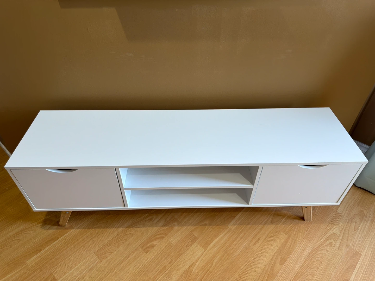 White Media Console with Storage | TV Stand - photo 3