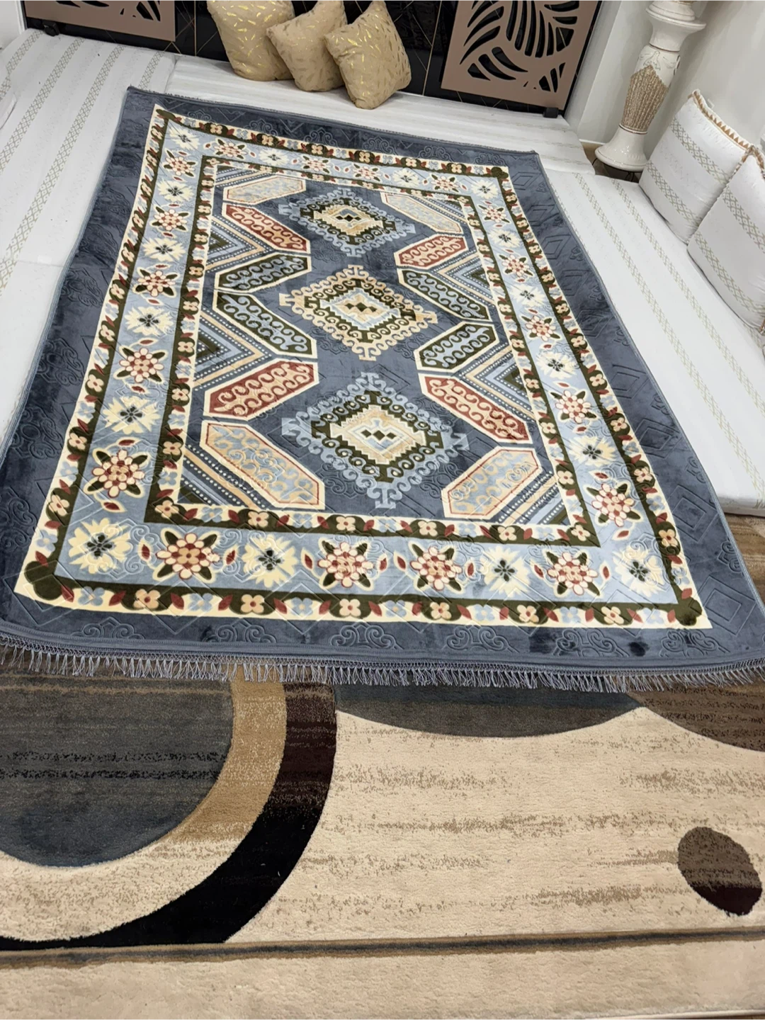 Blue Geometric Pattern Area Rug size 7x10 feet 🏆 - photo 4