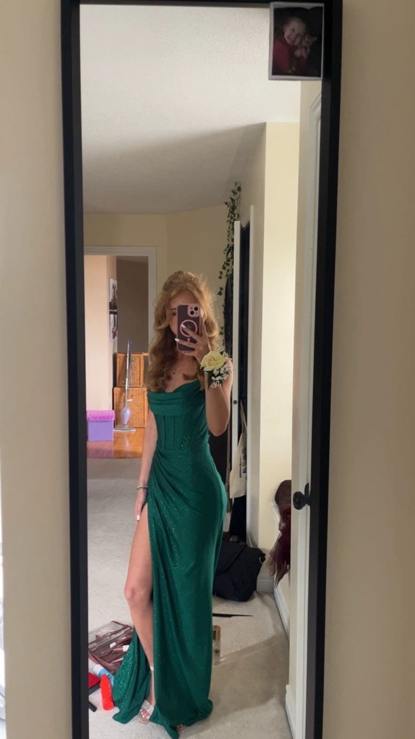Candy Prom & Evening Green Sparkle Gown