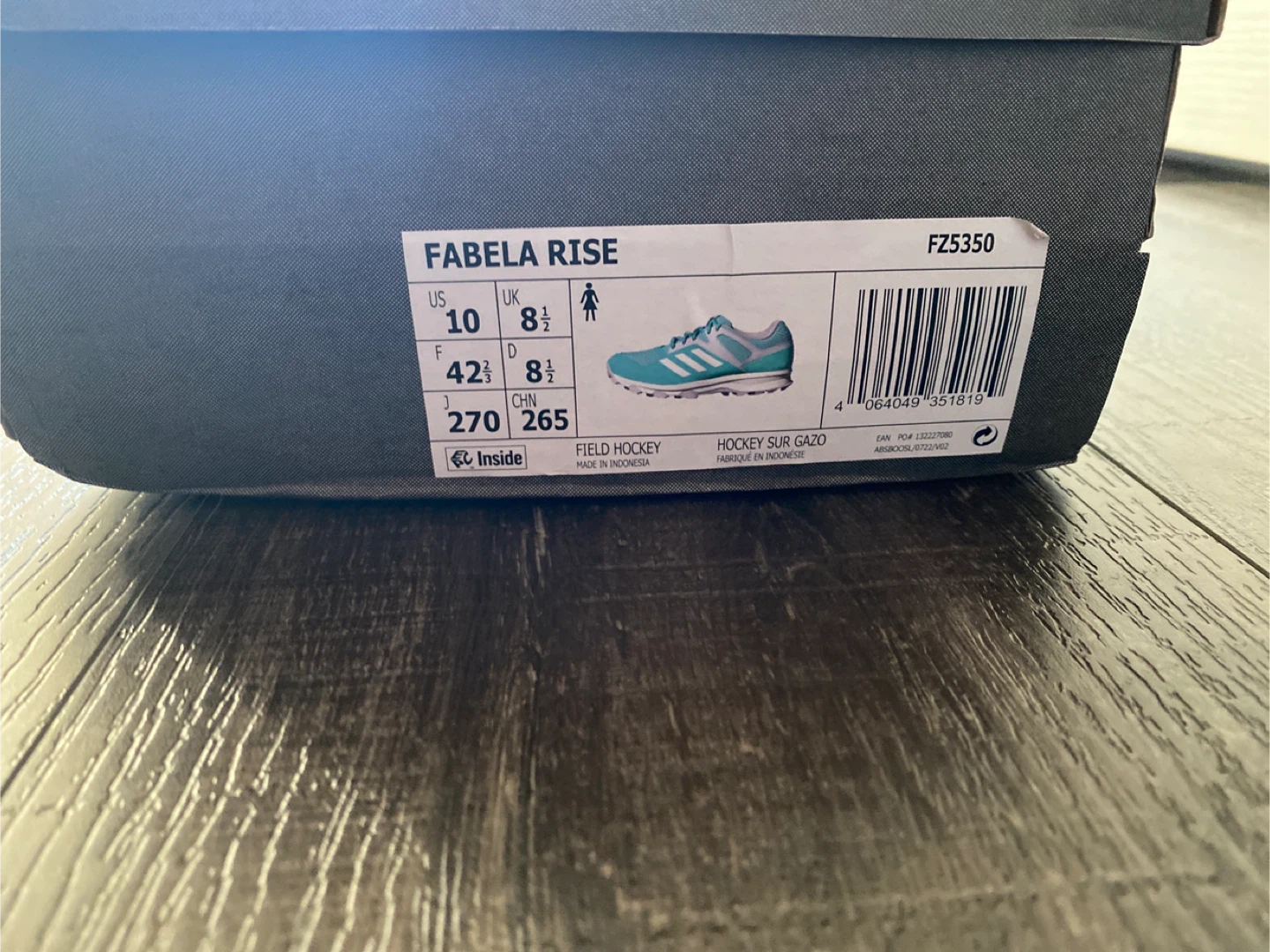 Adidas Fabela Rise Field Hockey Shoes - Teal/White - Size 10 - photo 4
