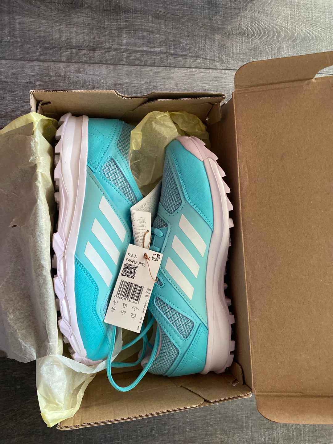 Adidas Fabela Rise Field Hockey Shoes - Teal/White - Size 10 - photo 2