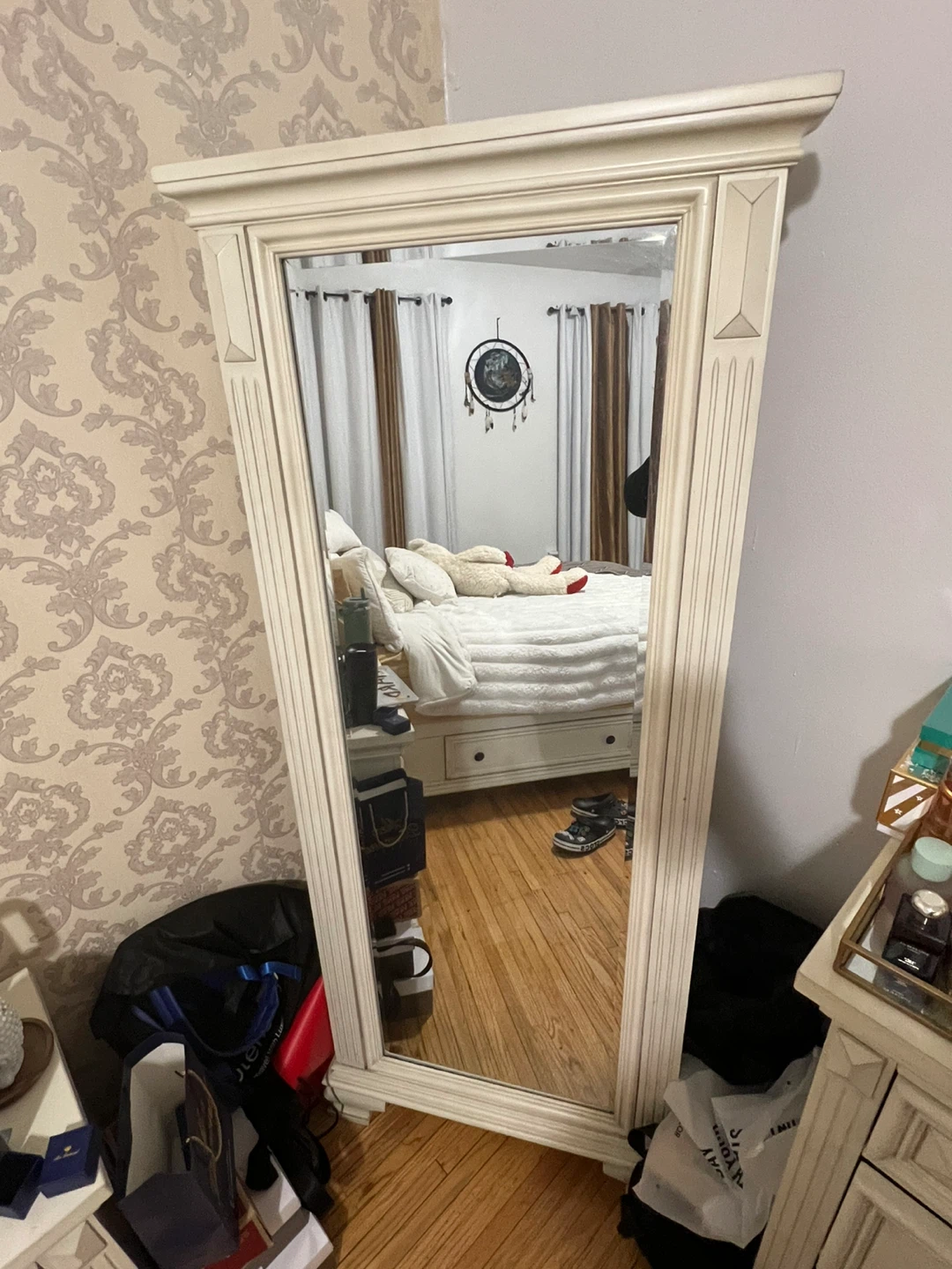 Cream White Standing Mirror