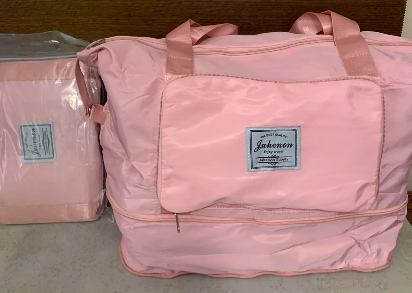Pink Foldable Travel Duffel Bag