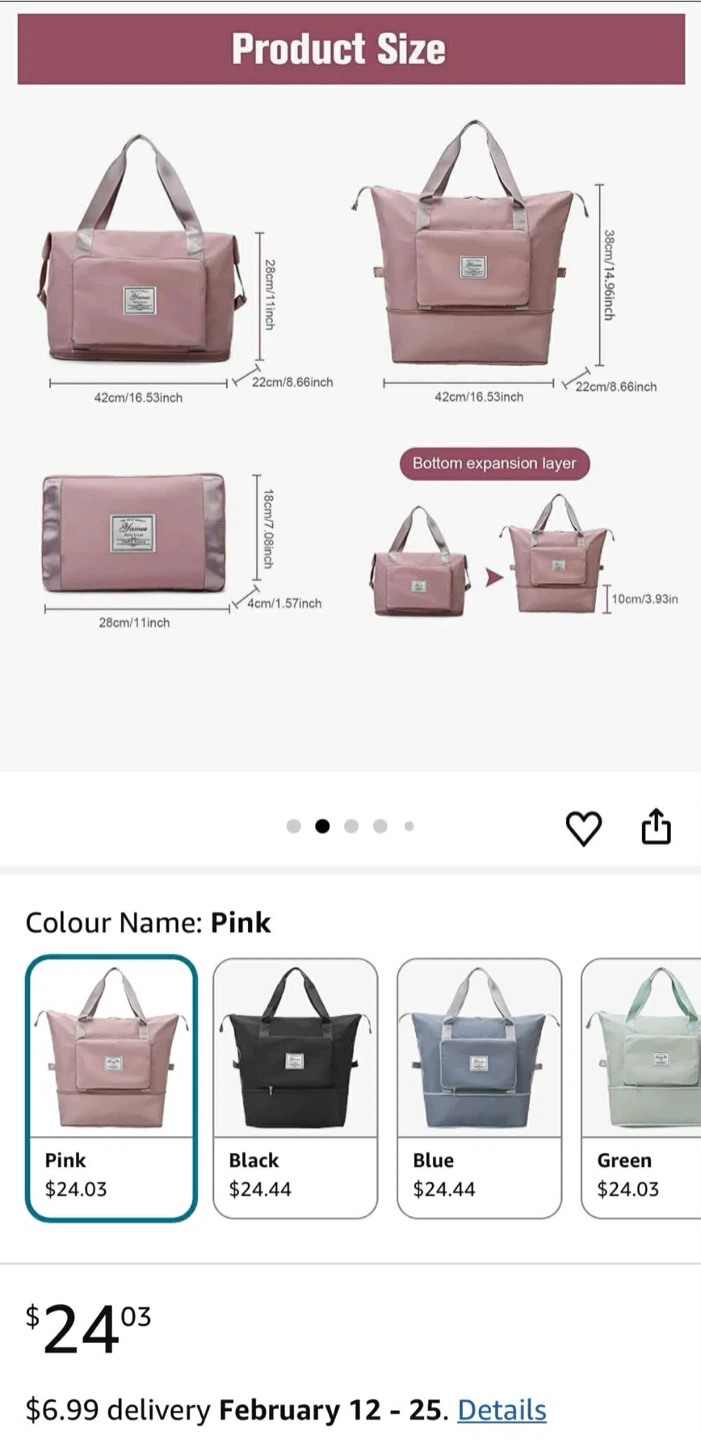 Pink Foldable Travel Duffel Bag - photo 5