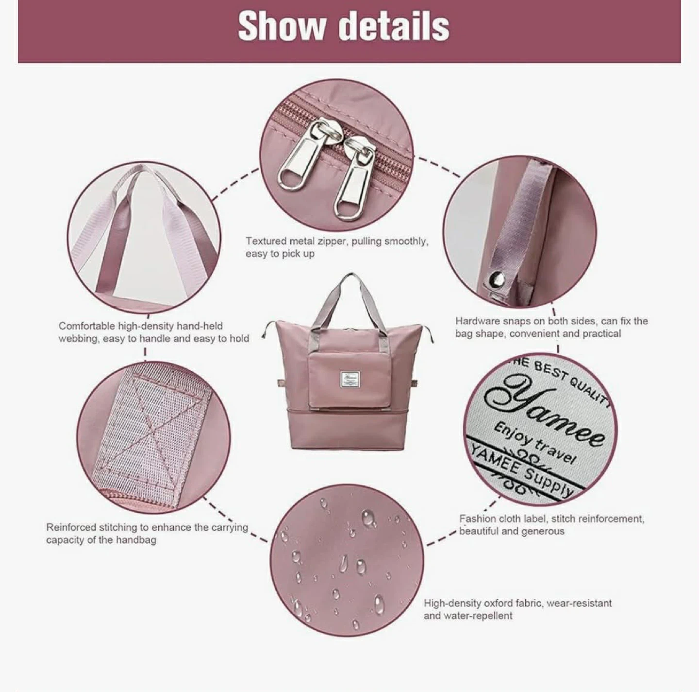 Pink Foldable Travel Duffel Bag - photo 3
