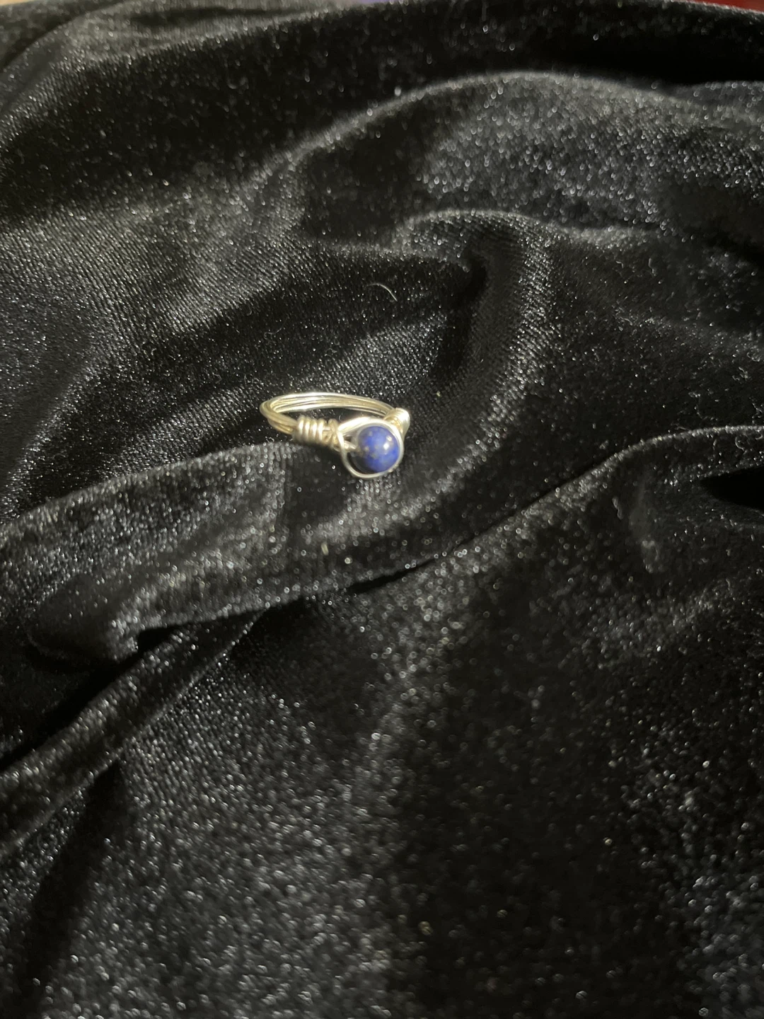 Wire Wrapped Blue Stone Ring 🏆 - photo 3