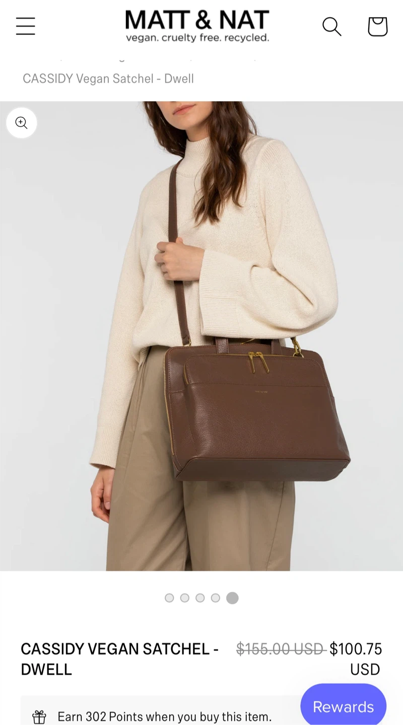 New with labels- Matt & Nat Vegan leather Satchel/laptop bag - photo 4