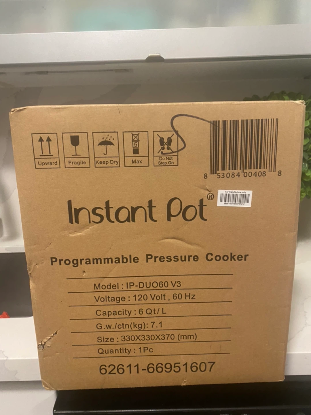 Instant Pot Duo 6 Qt Programmable Pressure Cooker IP-DUO60 V3