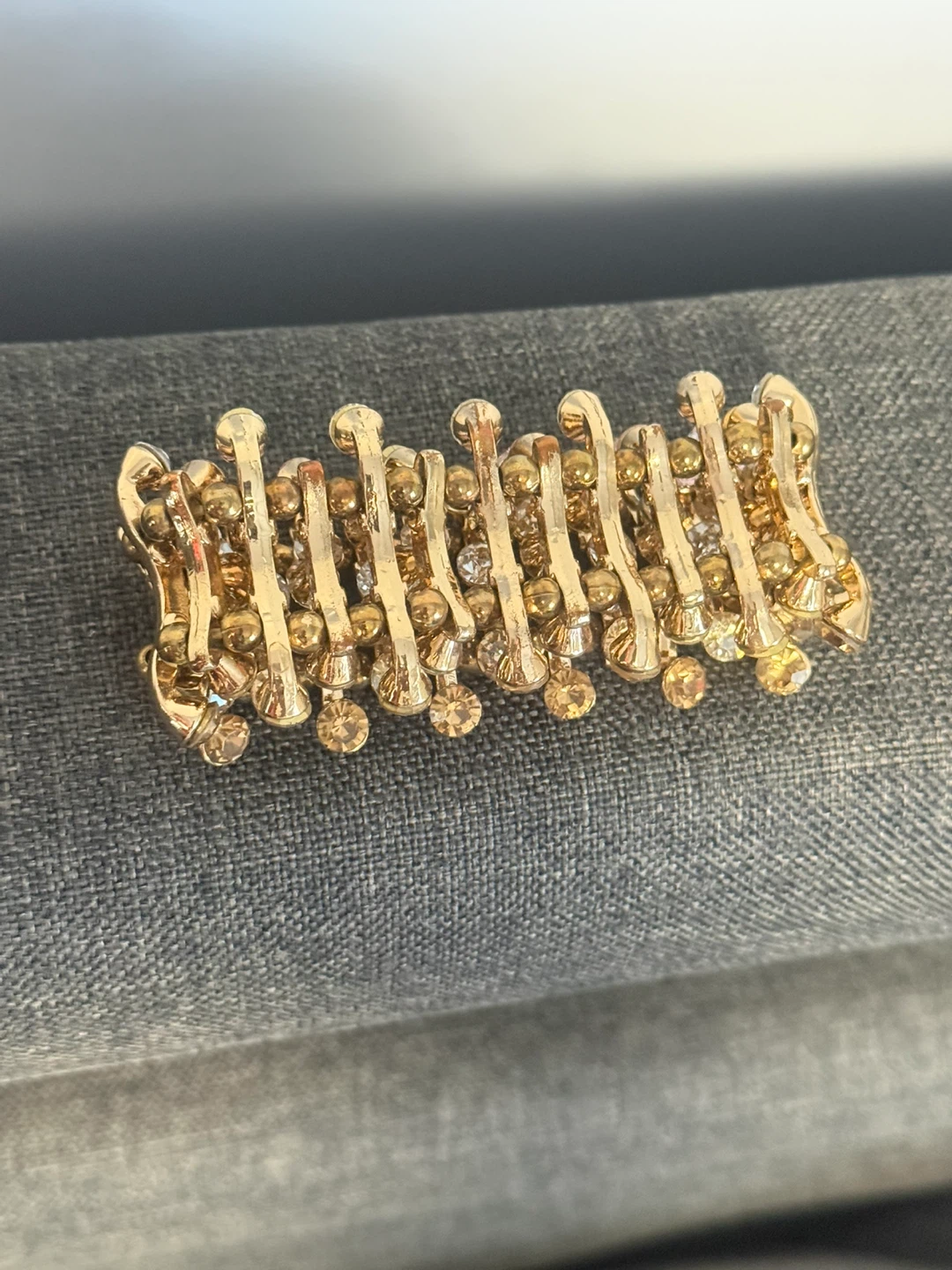 Gold-tone Bracelet with Rhinestones - photo 3