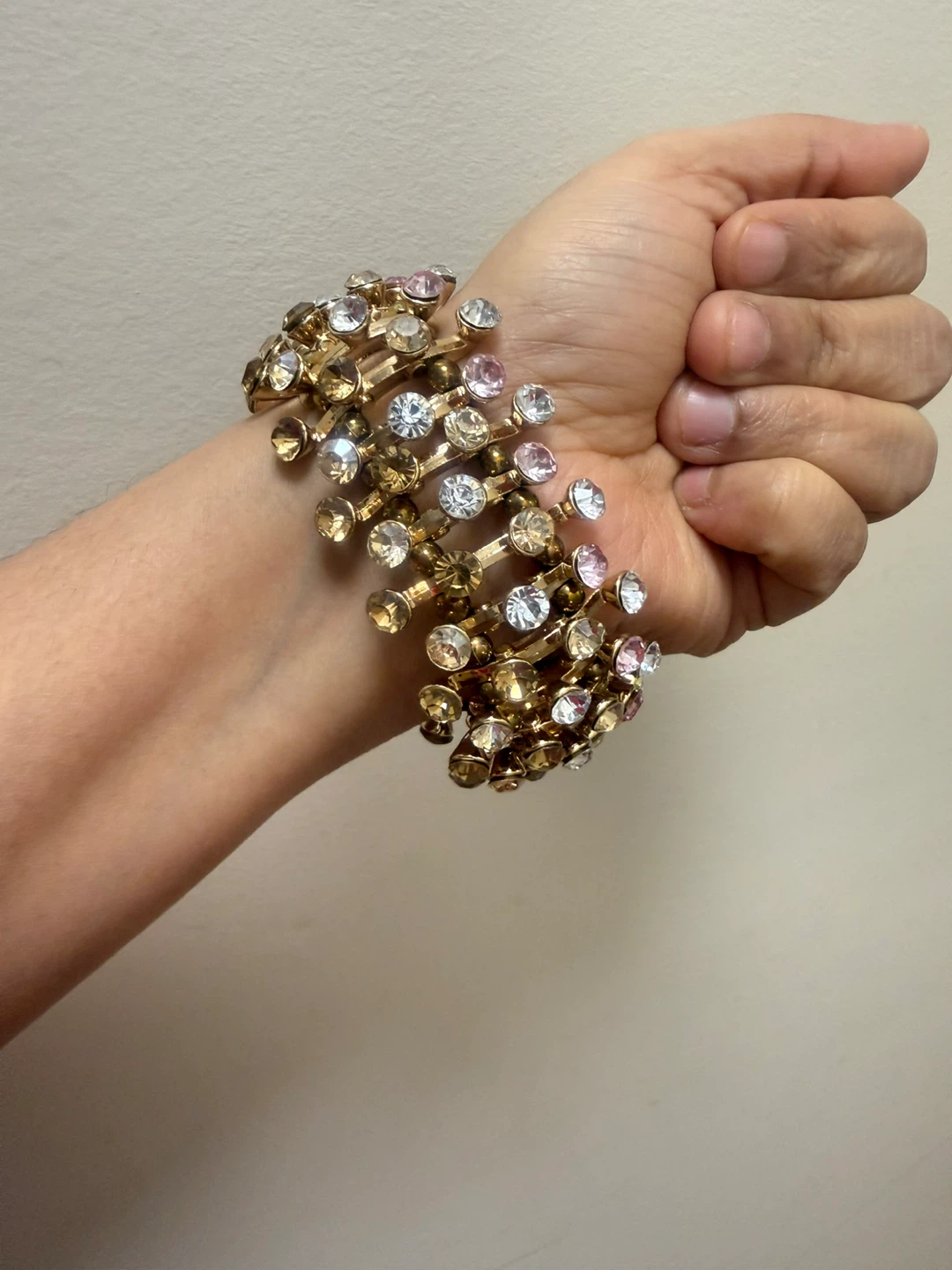 Gold-tone Bracelet with Rhinestones - photo 5