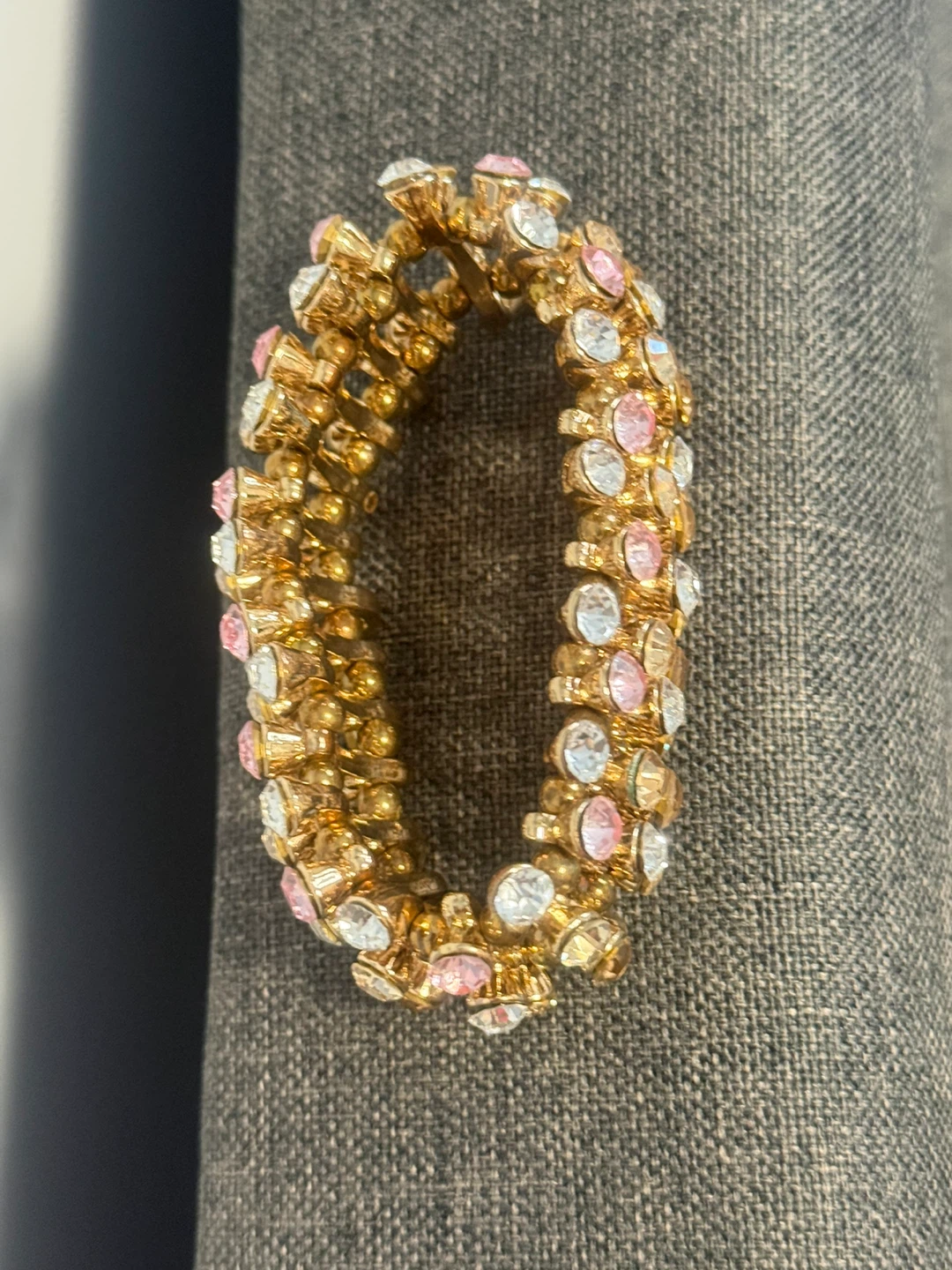Gold-tone Bracelet with Rhinestones - photo 2