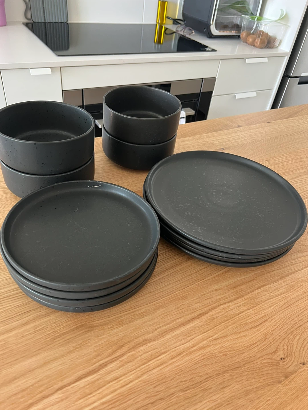 Dark grey 12 piece dinner set
